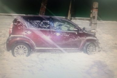 Автомобиль врезался в электроопору тг-канал (18+) Госавтоинспекции Забайкалья