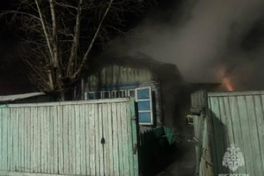 Пожар дома ГУ МЧС России по Забайкалью