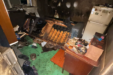 Место пожара пресс-службы ГУ МЧС по Забайкалью