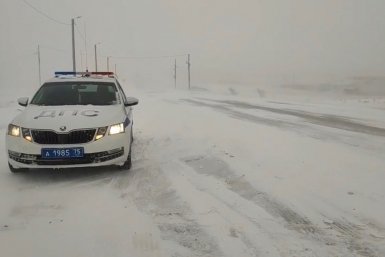 Метель Скриншот из видео Госавтоинспекции Забайкалья