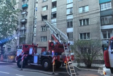 Тушение пожара пресс-службы ГУ МЧС по Забайкалью