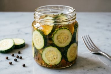 Самый быстрый рецепт маринованных кабачков: сочные, пикантные — и в пир, и в мир