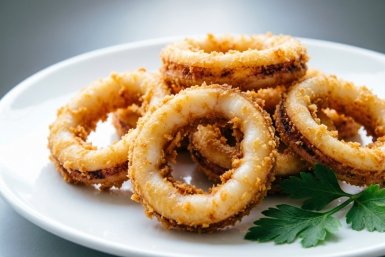 Кольца кальмаров в панировке: хрустящая и нежная вкусняха — идеально под сериальчик