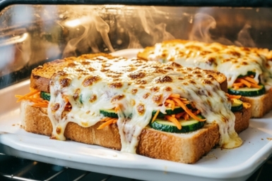 Горячие бутерброды с кабачками, морковью и плавленым сыром: готовятся в духовке. Идеальный летний перекус