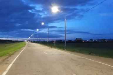 Освещение на дороге в Ингоде Минтранс Забайкалья