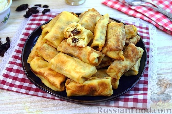 Блинчики с творогом и изюмом, томлённые в духовке russianfood.com