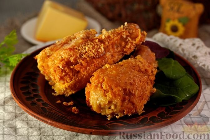 Золотистые куриные ножки в сырной панировке: мясо нежное и сытное внутри - как в ресторане russianfood.com
