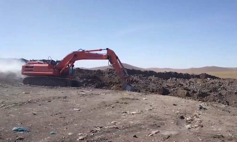 Тушение полигона Кадр из видео