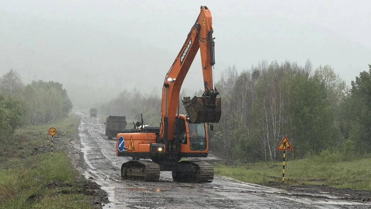 Ремонт дороги в Кыре пресс-службы правительства Забайкалья